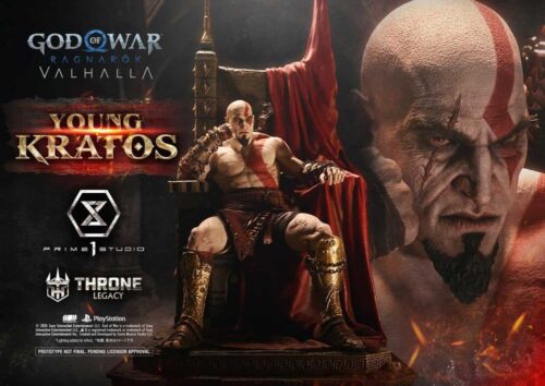 Throne Legacy God of War Series Statue 1/3 Ragnarok Young Thyself Kratos 91 cm